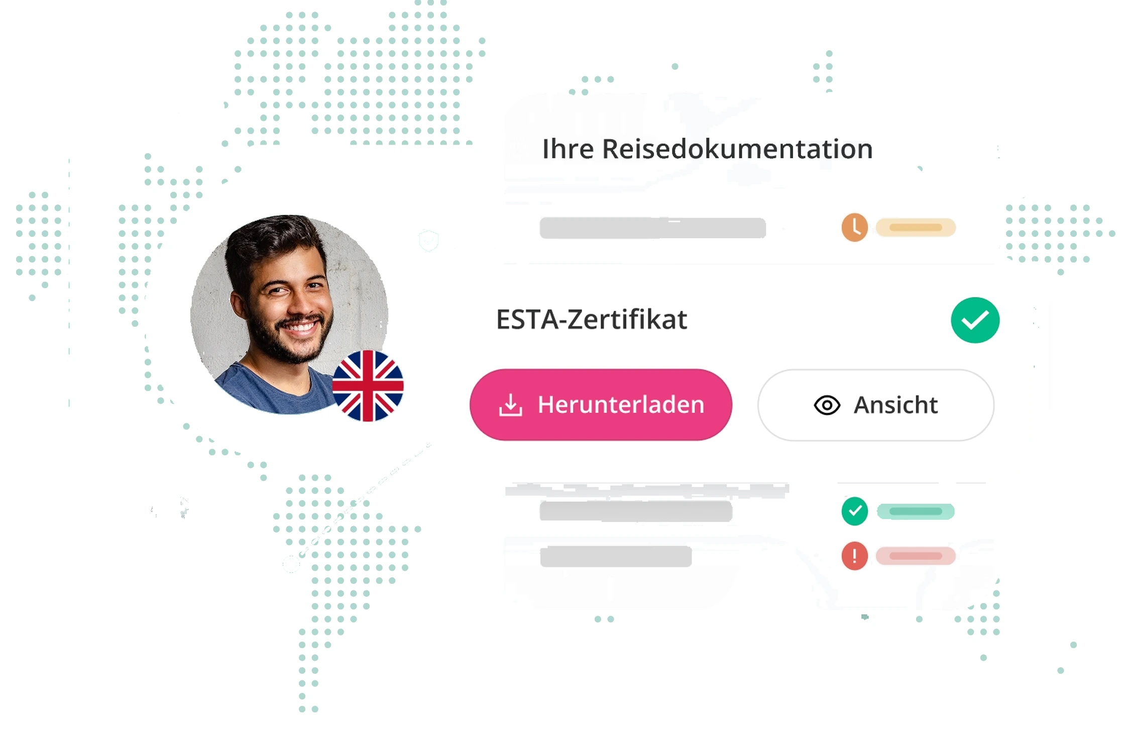 Ein Reisendenprofil beschleunigt einen Visumantrag in WorkFlex.