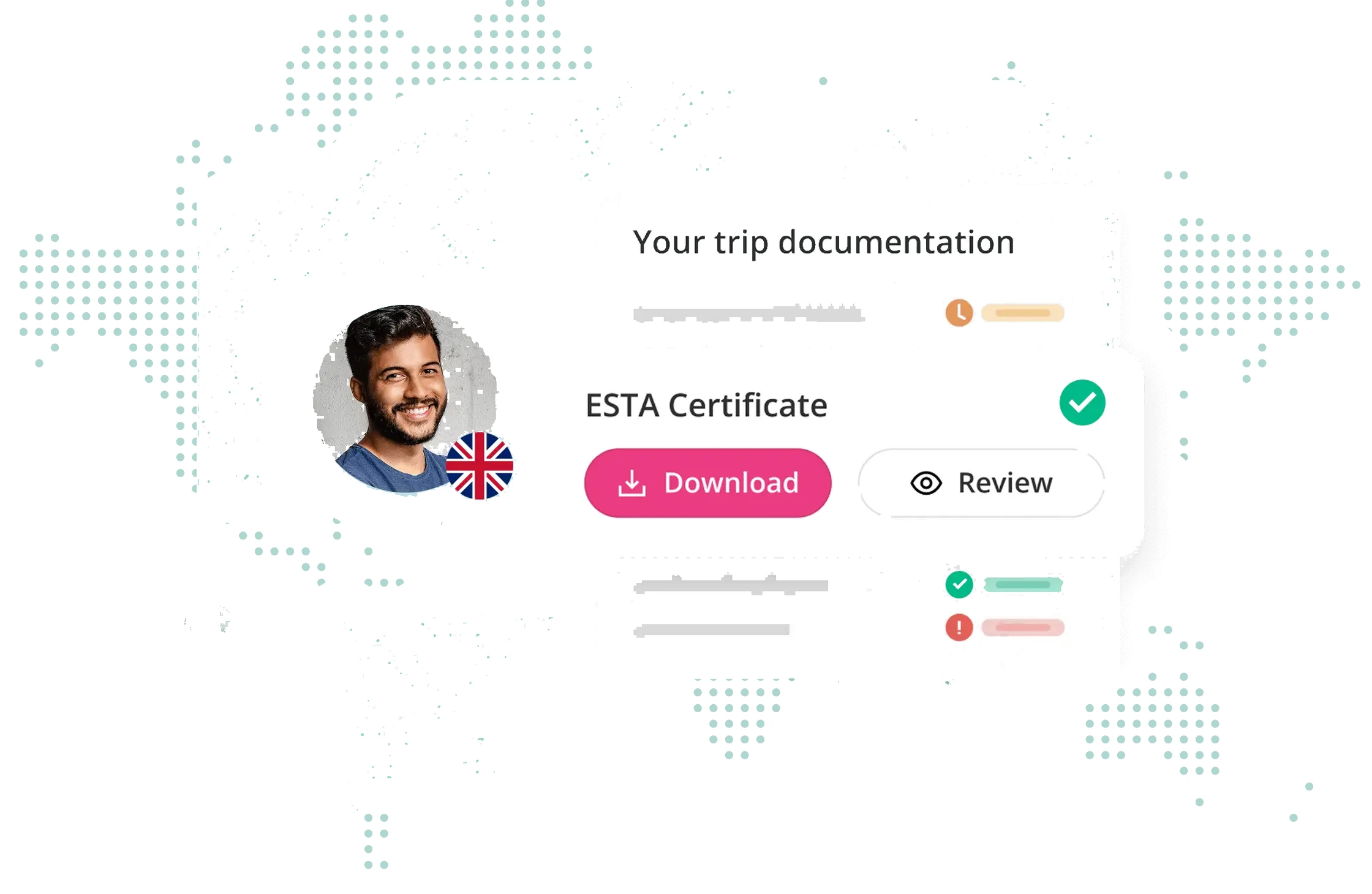A traveller profile speeding up a visa application in WorkFlex.